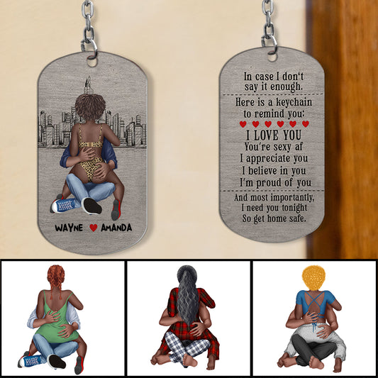 J'ai besoin de toi ce soir - Porte-clés personnalisé afro-américain en acier inoxydable