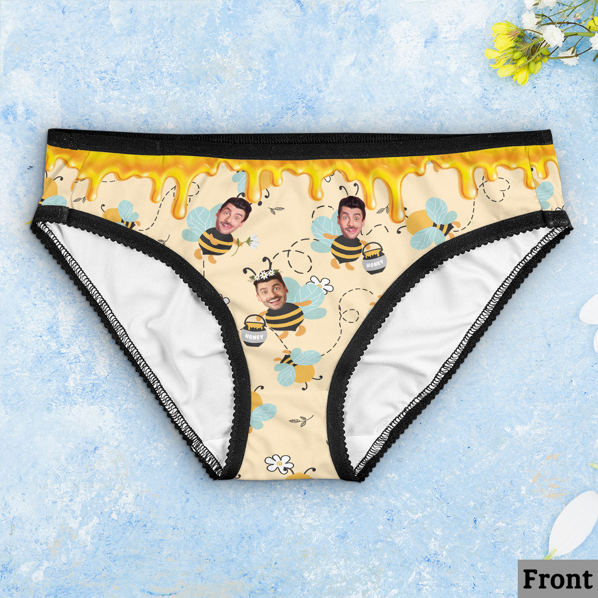 My Honeylicious - Culottes pour femmes personnalisées avec bordure en dentelle pour couples