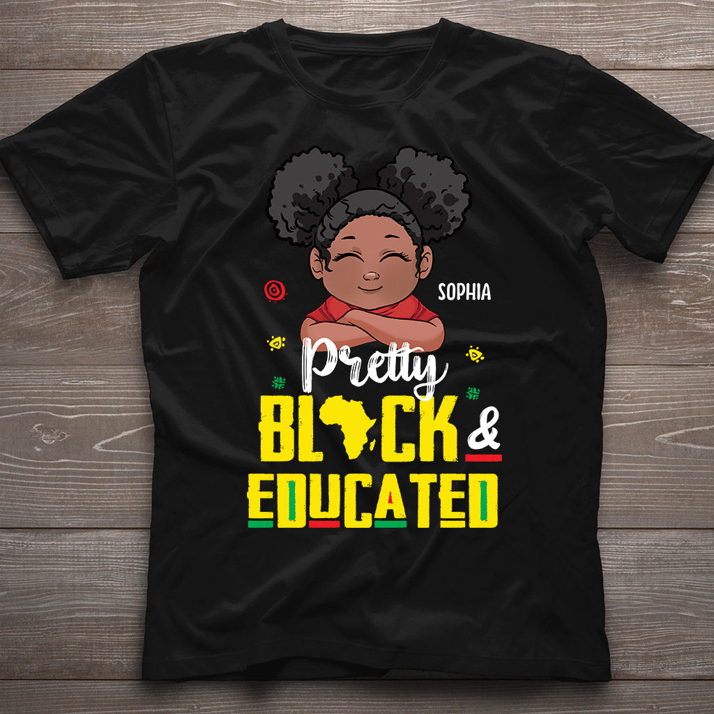 Jolie Noire et Éduquée - T-shirt et sweat à capuche personnalisés pour Afro-Américains