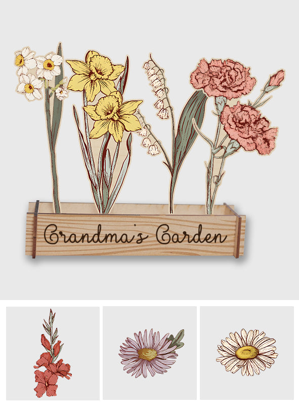 Fleur de naissance en bois - Fleur de naissance personnalisée pour maman 