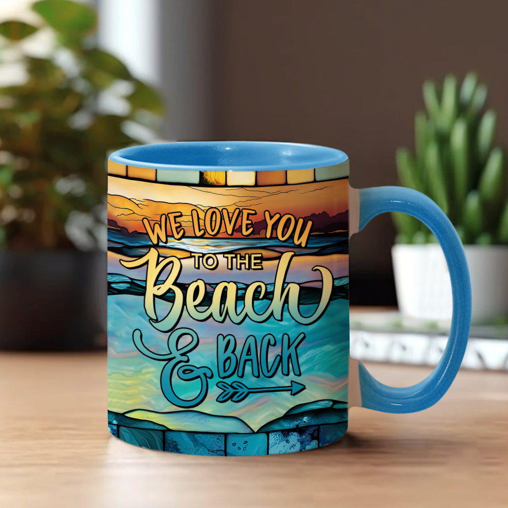 I Love You To The Beach And Back Turtle Mother And Children - Personalized Turtle Accent Mug