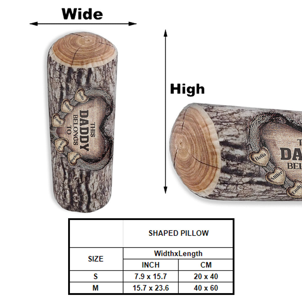 Coussin personnalisé en forme de père avec titre et nom