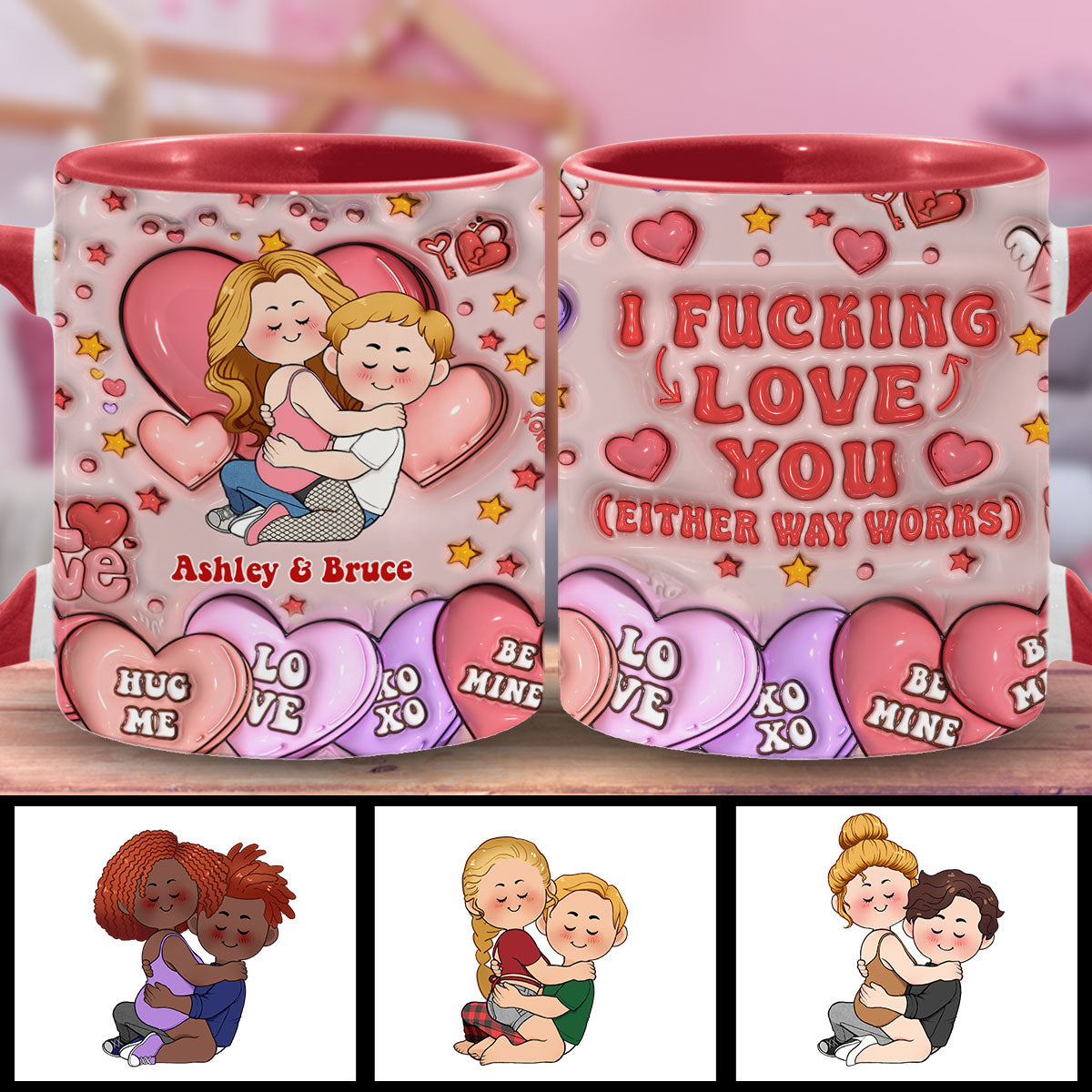 Je t'aime - Mug personnalisé pour couple