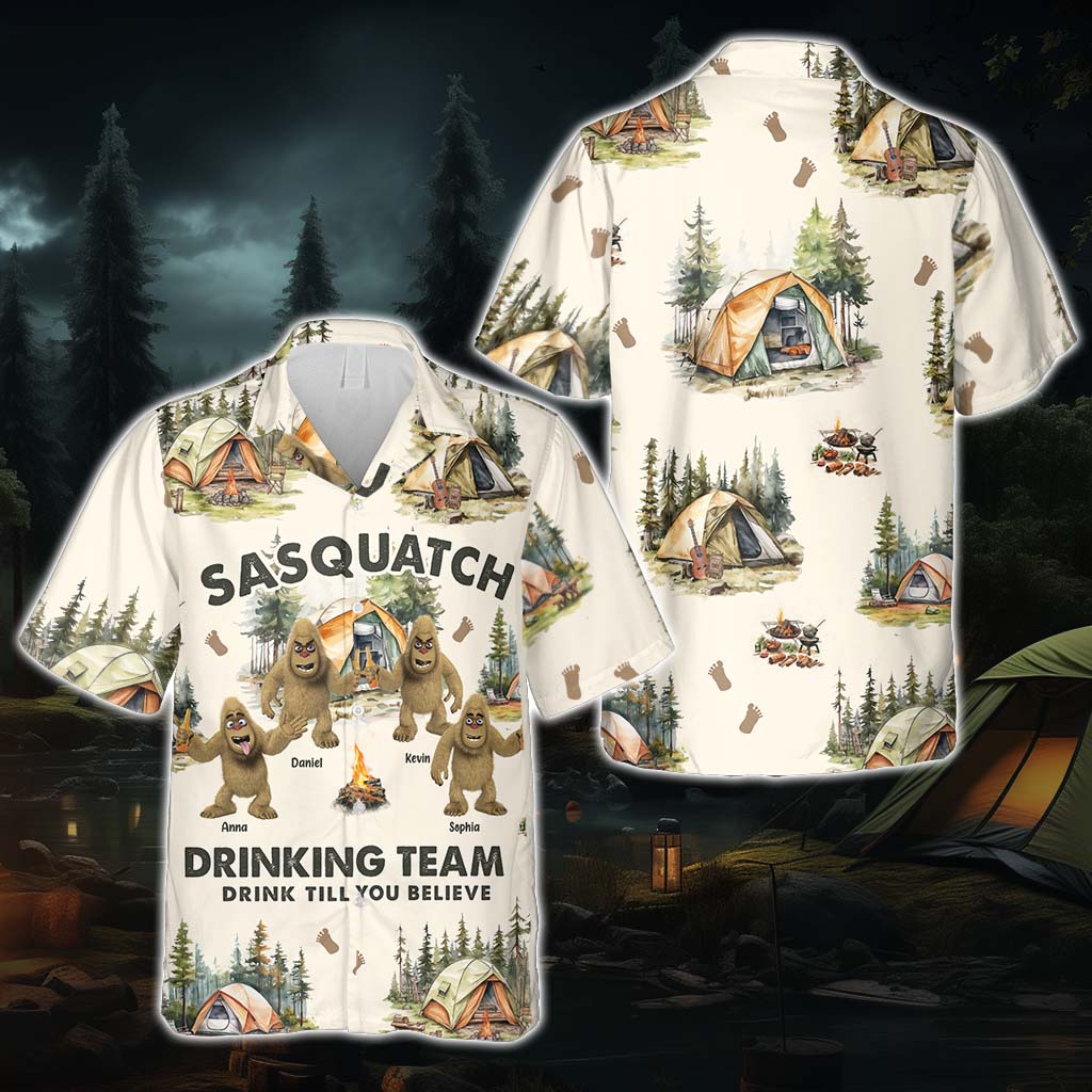 Buvez jusqu'à y croire - Chemise hawaïenne de camping personnalisée