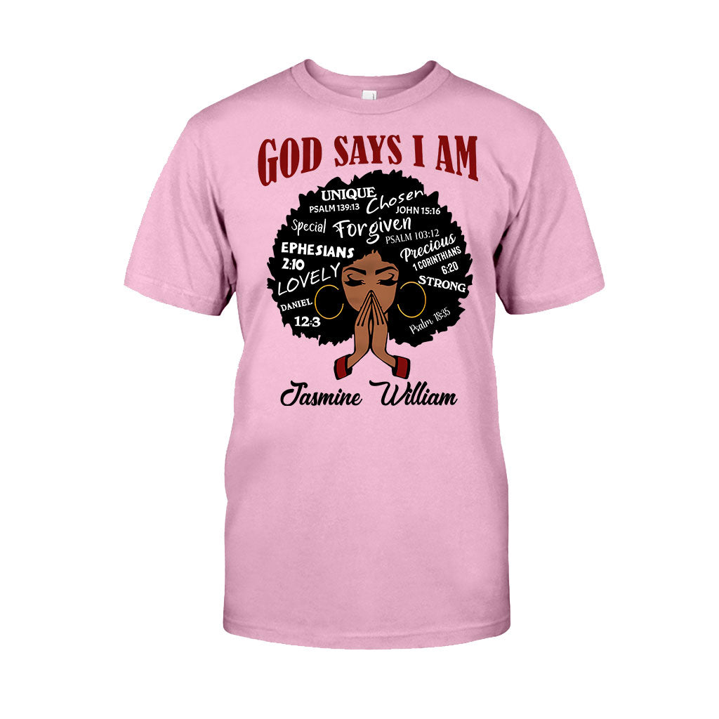 Dieu dit que je suis - T-shirt et sweat à capuche personnalisés pour afro-américains