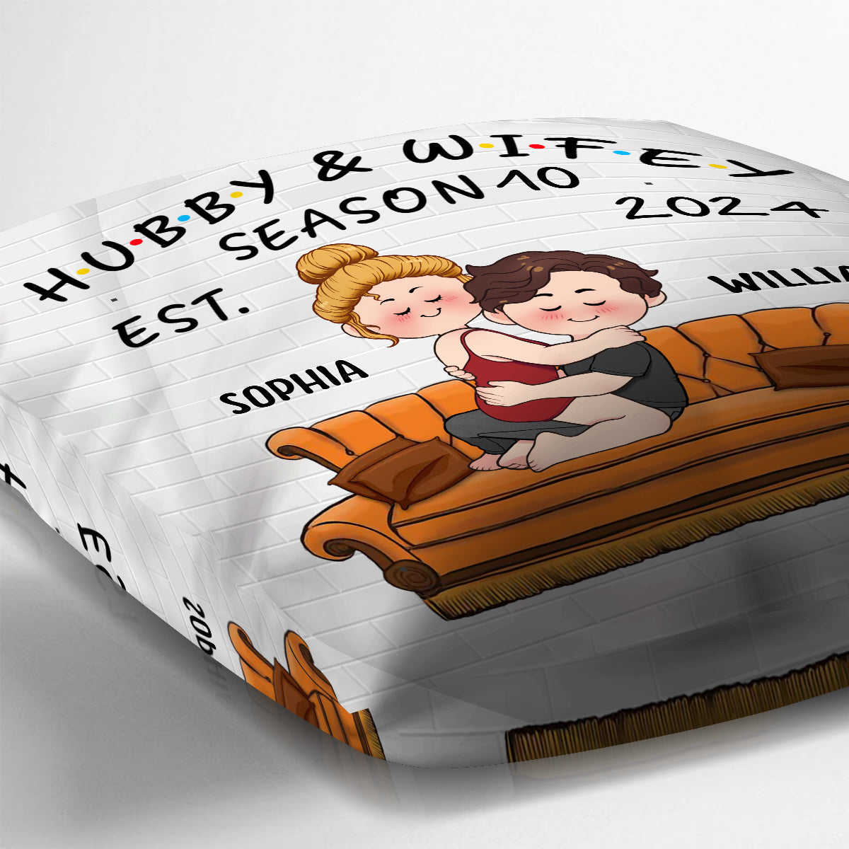 Coussin décoratif personnalisé pour couple « Mari et Femme »