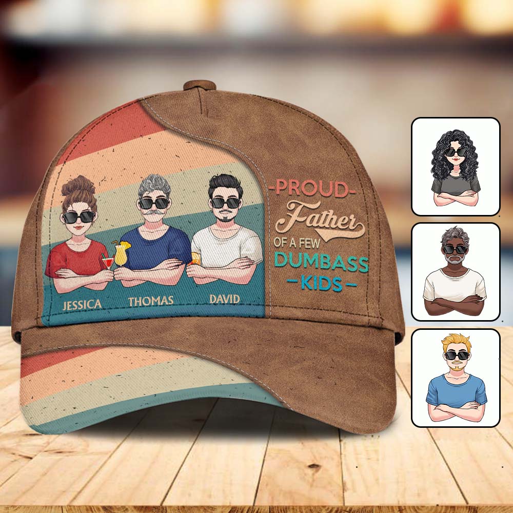 Casquette classique personnalisée « Fier papa, maman, grand-mère, grand-père de quelques enfants »