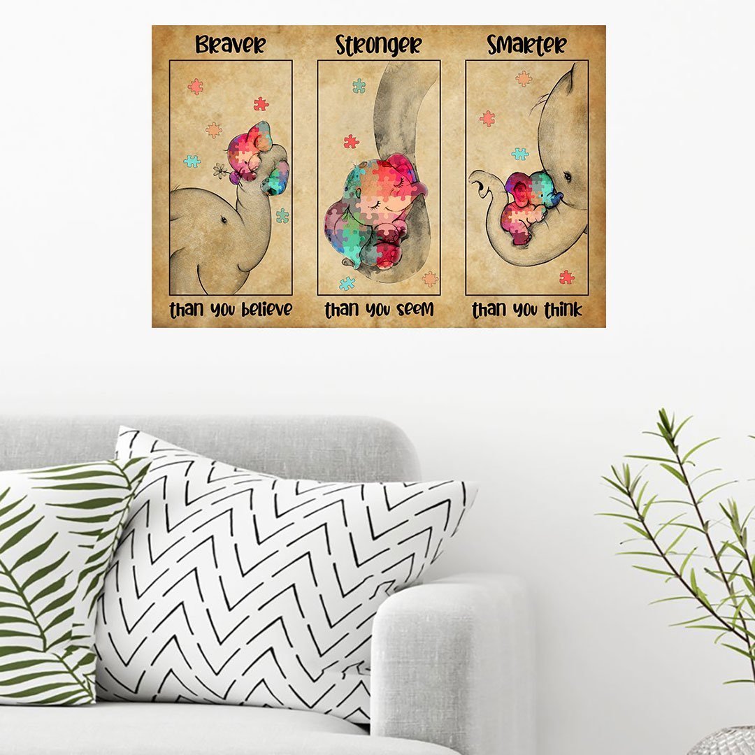 Plus courageux que vous ne le pensez - Affiche de sensibilisation à l'autisme