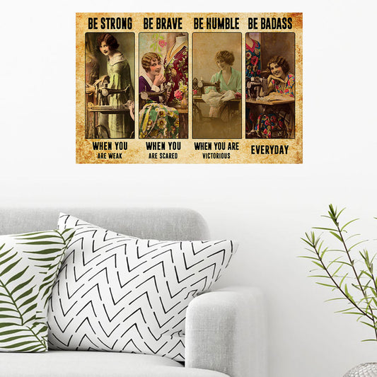 Sois forte - Affiche de couture