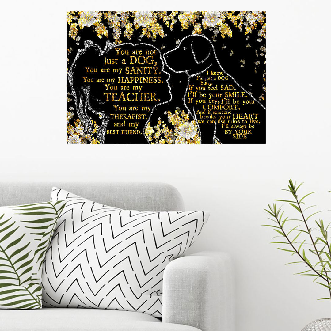 Tu n'es pas qu'un chien - Affiche à motif pailleté imitation chien