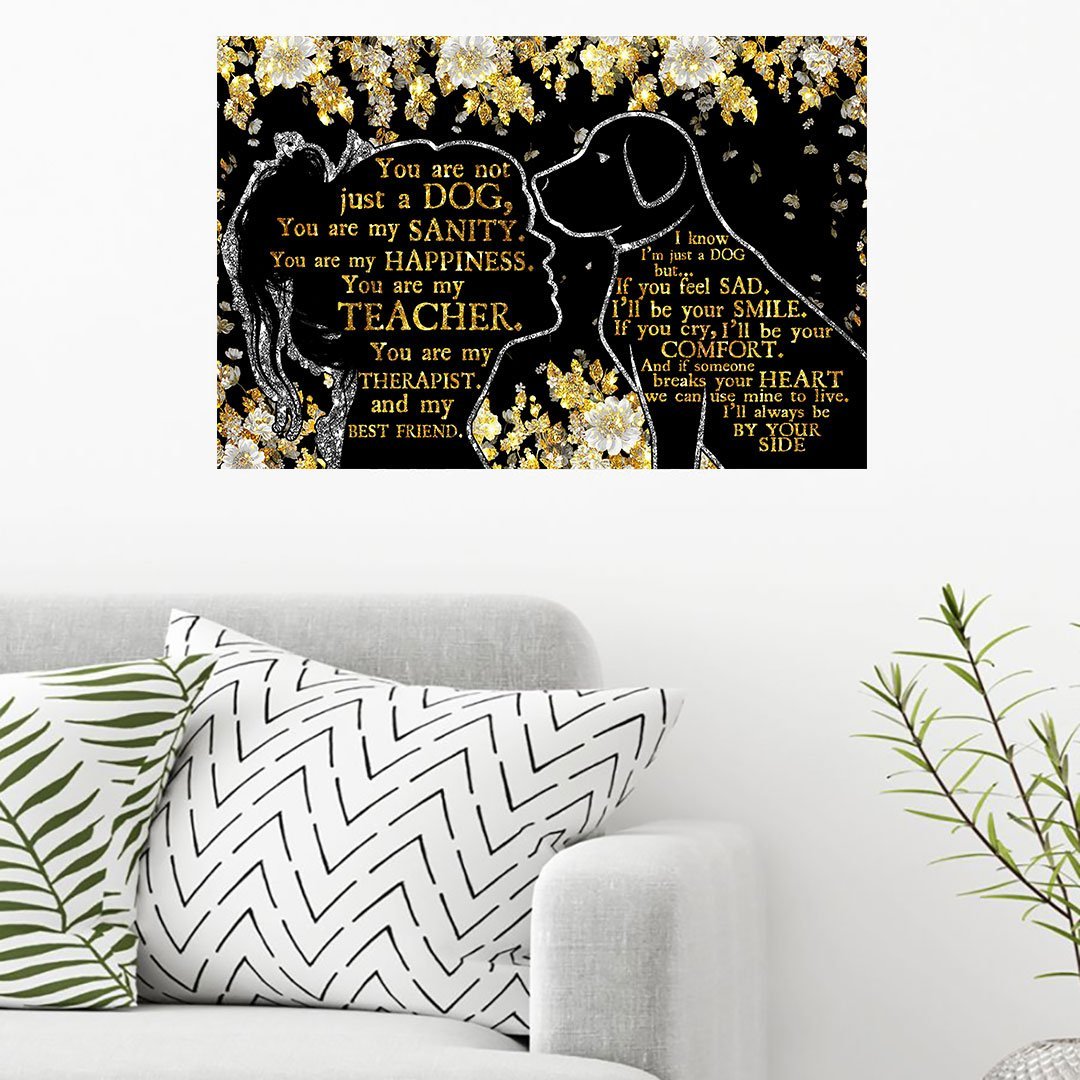 Tu n'es pas qu'un chien - Affiche à motif pailleté imitation chien