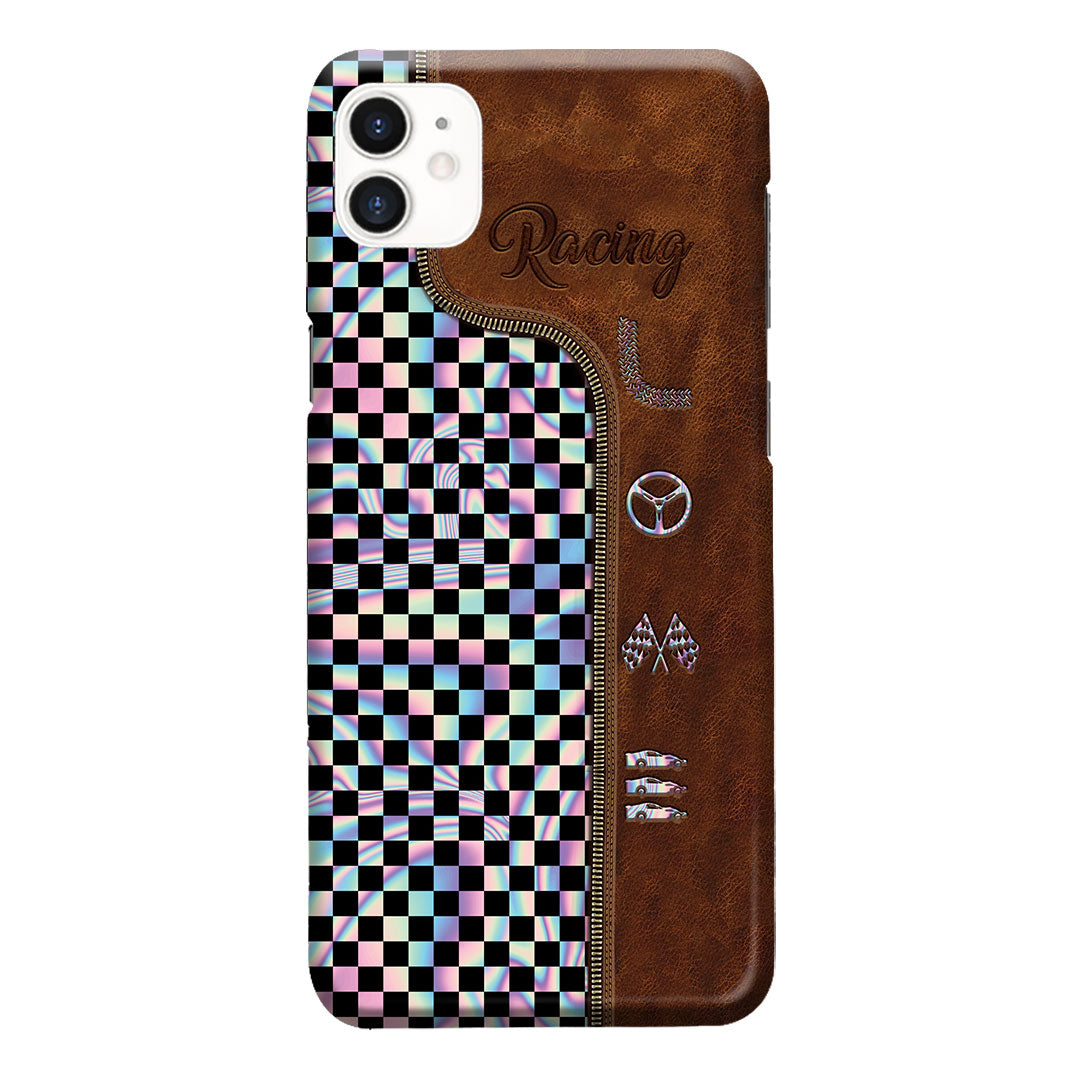 Racing Leather Pattern Print Phone Case