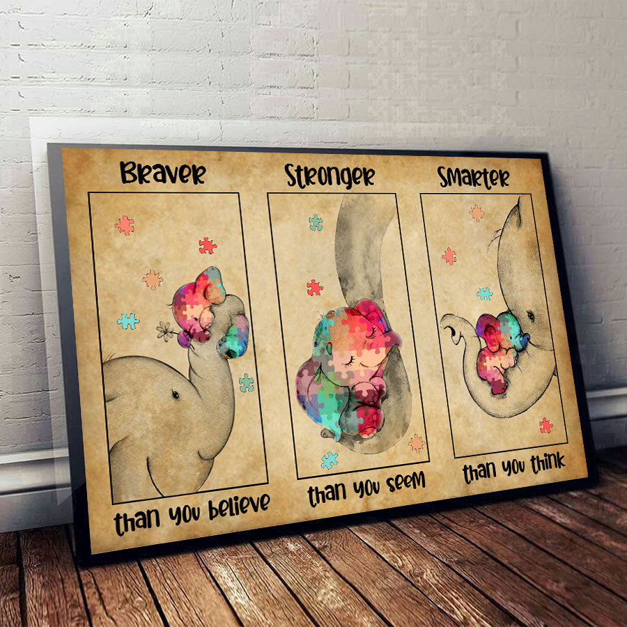 Plus courageux que vous ne le pensez - Affiche de sensibilisation à l'autisme