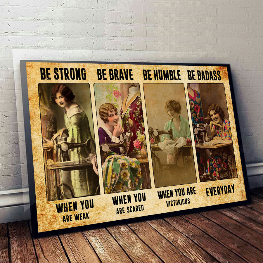 Sois forte - Affiche de couture