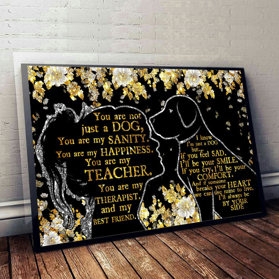Tu n'es pas qu'un chien - Affiche à motif pailleté imitation chien