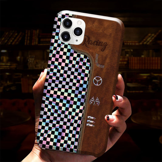 Racing Leather Pattern Print Phone Case