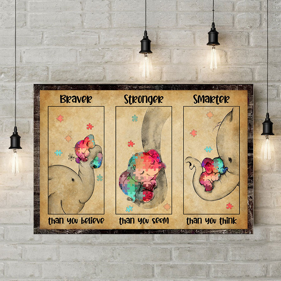 Plus courageux que vous ne le pensez - Affiche de sensibilisation à l'autisme