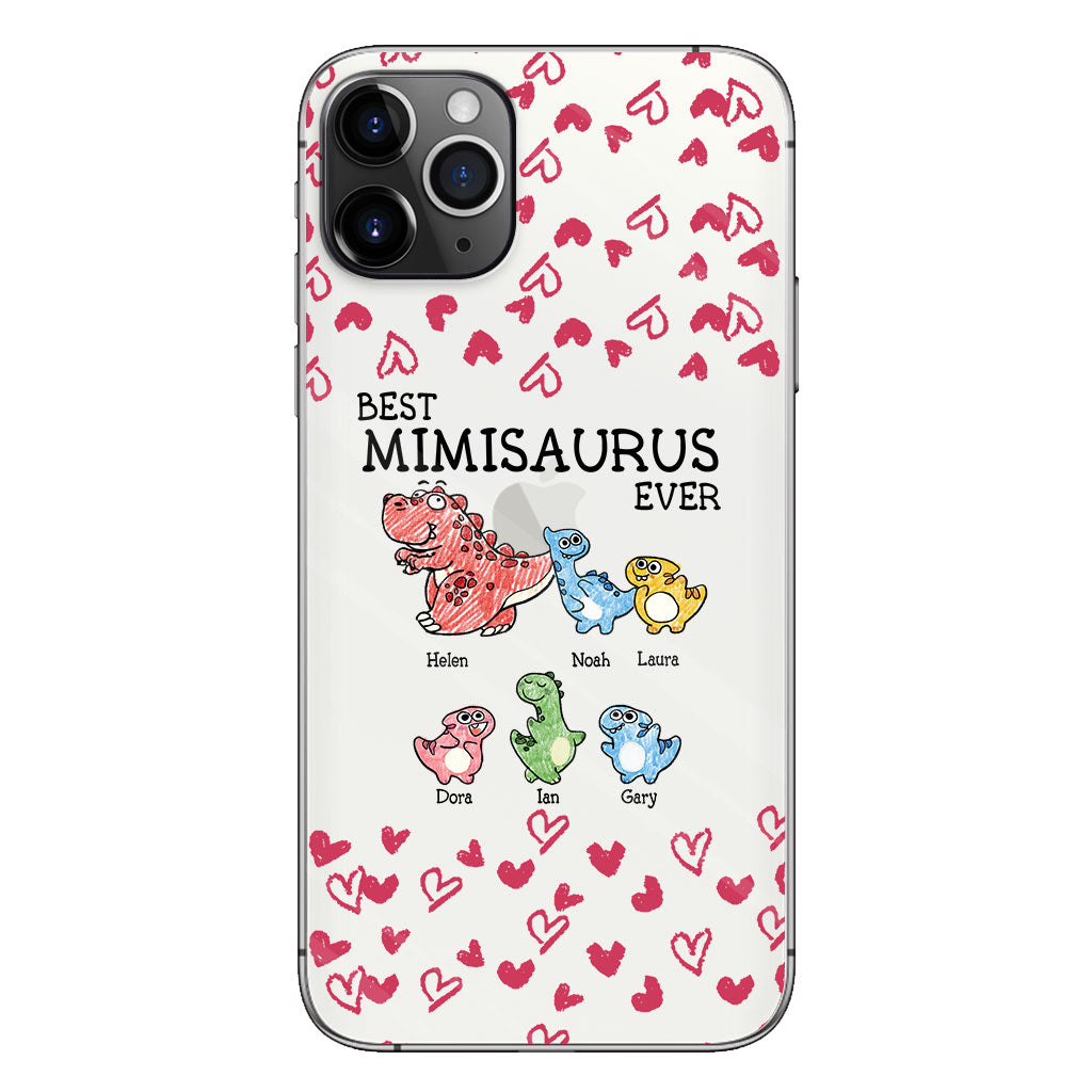 Best Mimisaurus Ever - Gift for grandma, grandpa, dad, mom, aunt, uncle - Personalized Clear Phone Case
