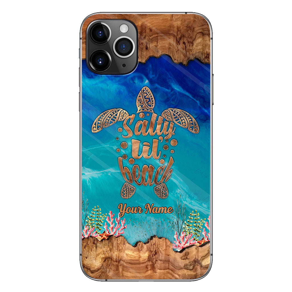 Salty Lil' Beach - Coque de téléphone personnalisée en forme de tortue