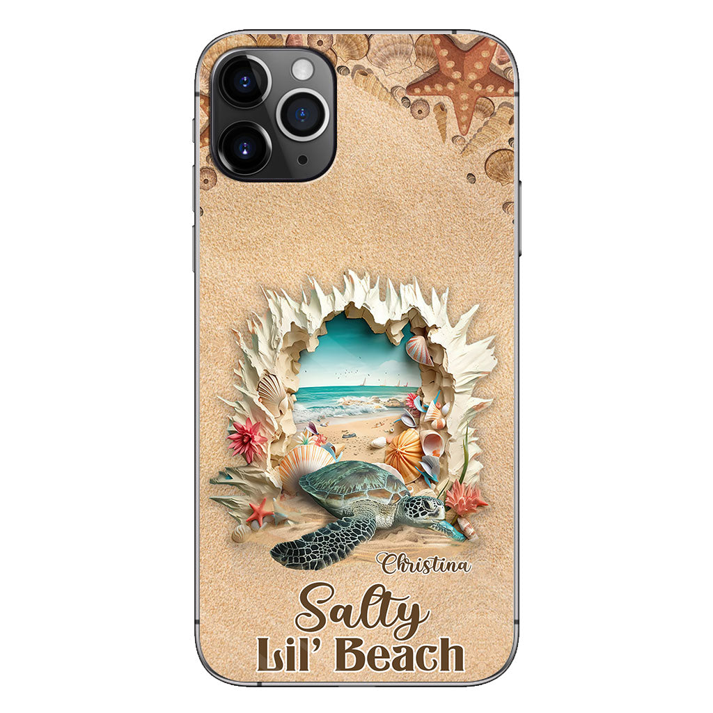 Coque de téléphone personnalisée tortue à motif 3D Salty Lil' Beach