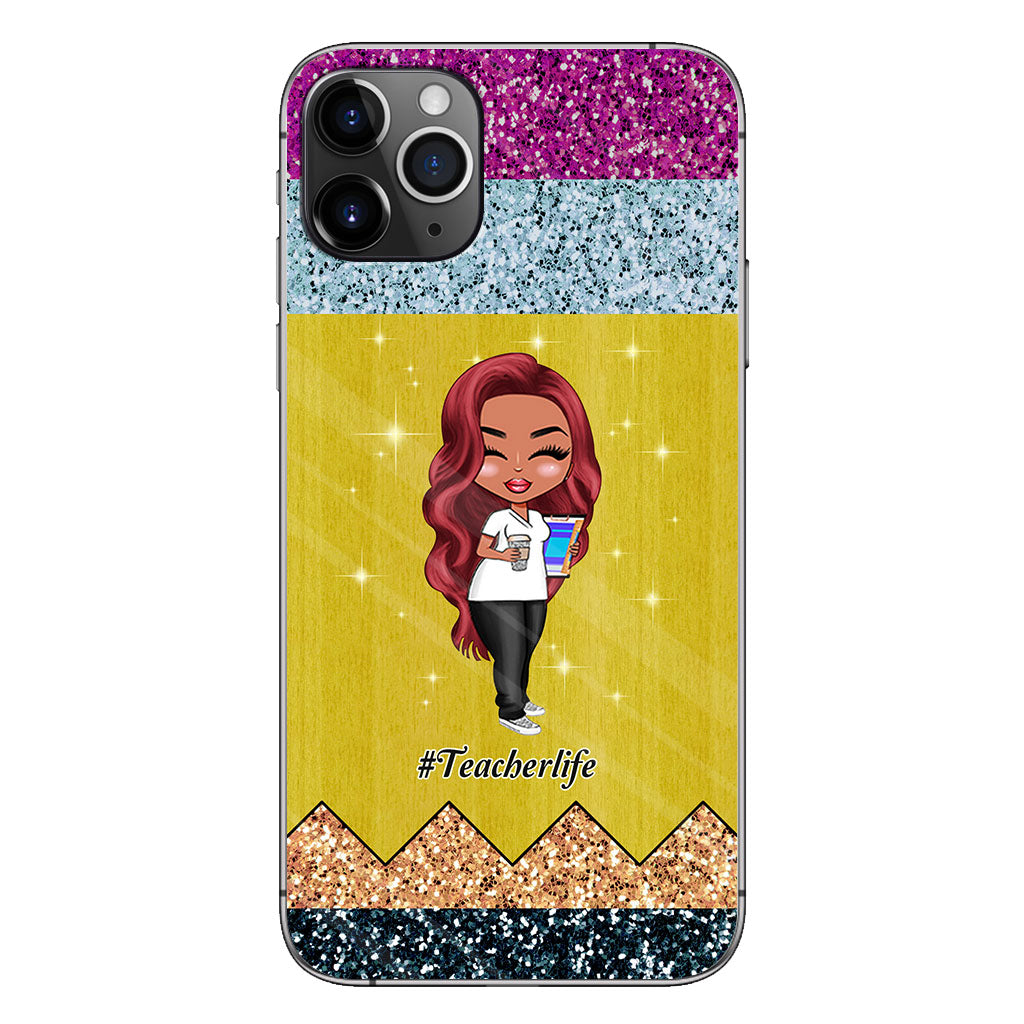 Enseigner, c'est un métier de cœur - Coque de téléphone personnalisée pour enseignants avec motif 3D