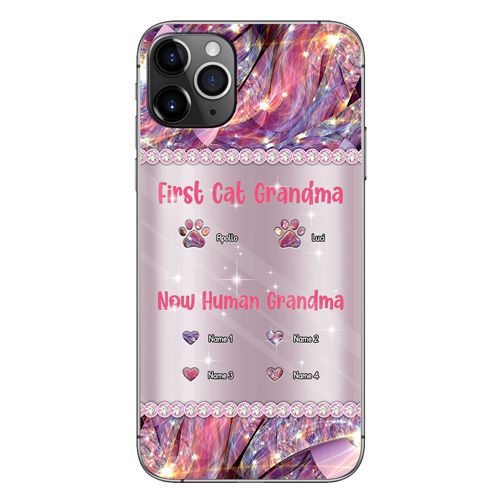 Coque de téléphone personnalisée « Mamie Chat Humaine » pour la fête des mères