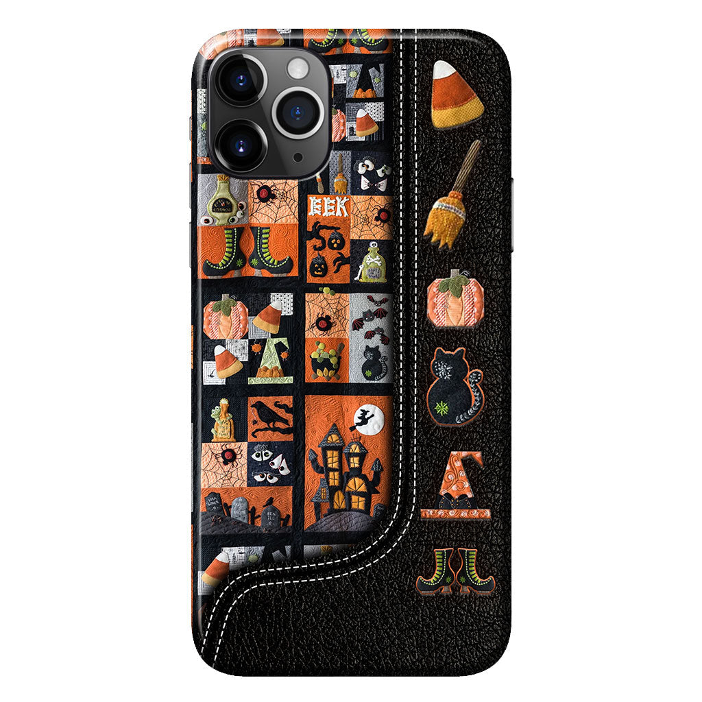 Mon balai est cassé, alors maintenant je fais du patchwork. Coque de téléphone personnalisée Halloween