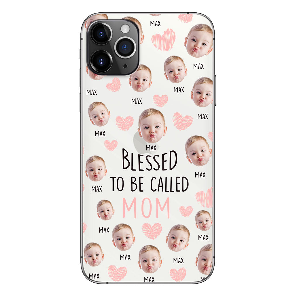 Heureuse d'être maman - Coque de téléphone transparente personnalisée pour maman
