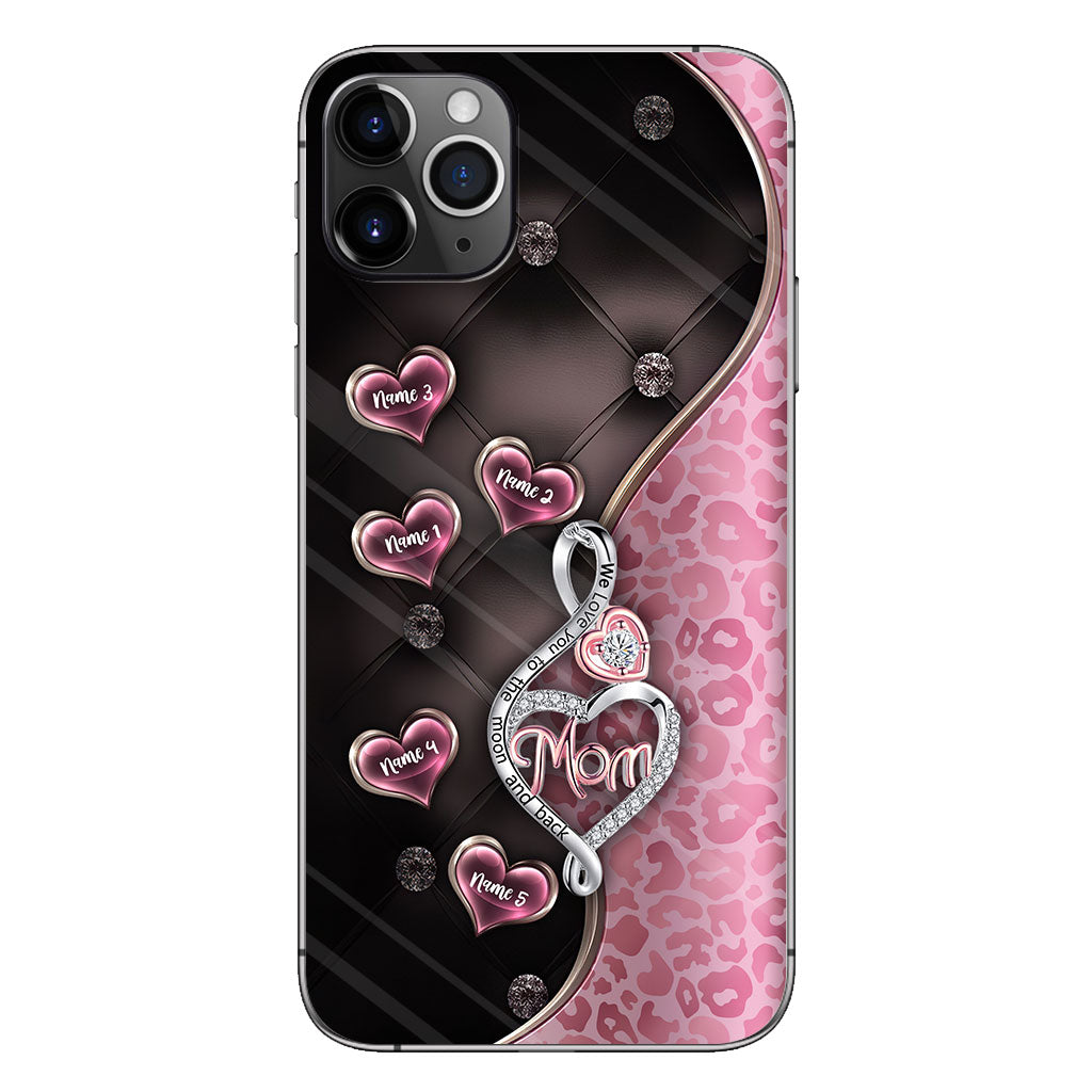 Coque de téléphone personnalisée « To the Moon And Back » en or rose pour la fête des mères