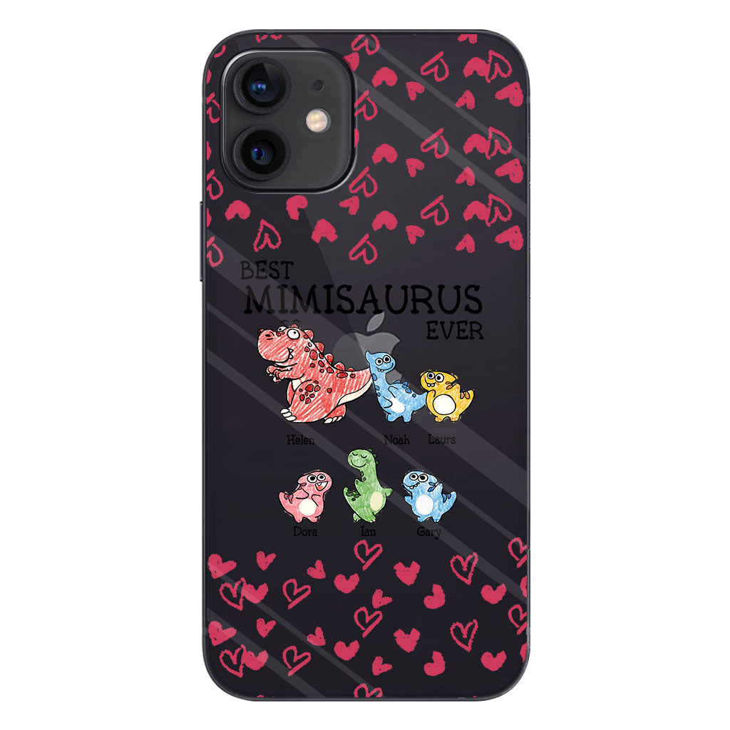 Best Mimisaurus Ever - Gift for grandma, grandpa, dad, mom, aunt, uncle - Personalized Clear Phone Case