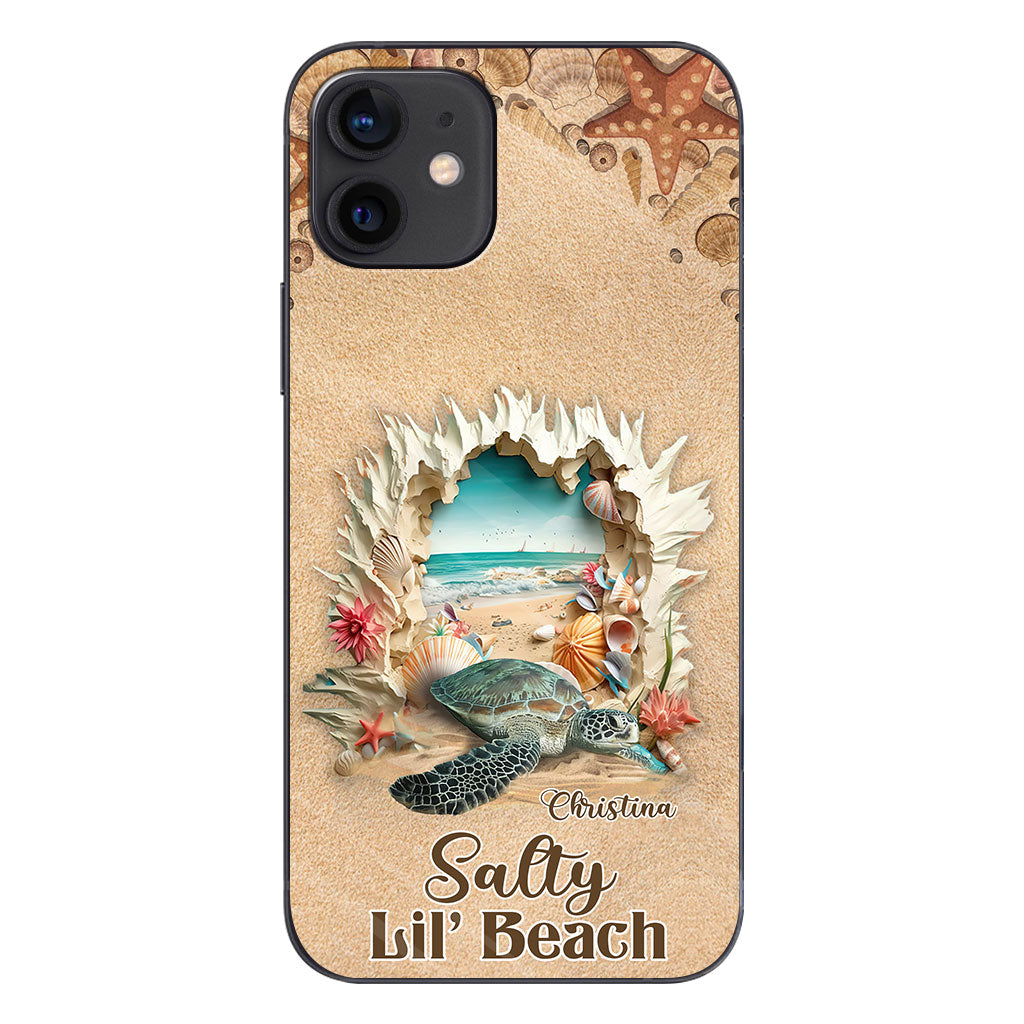 Coque de téléphone personnalisée tortue à motif 3D Salty Lil' Beach