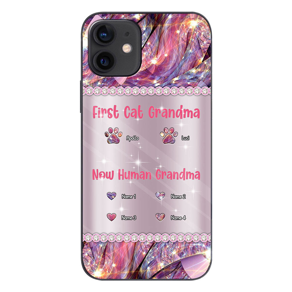 Coque de téléphone personnalisée « Mamie Chat Humaine » pour la fête des mères