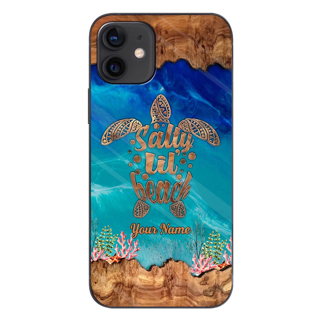 Salty Lil' Beach - Coque de téléphone personnalisée en forme de tortue