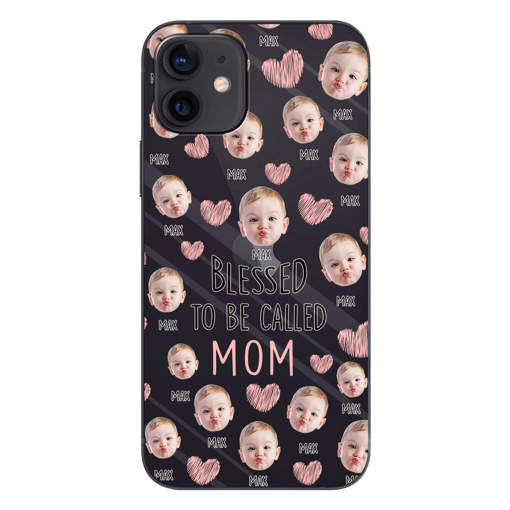 Heureuse d'être maman - Coque de téléphone transparente personnalisée pour maman