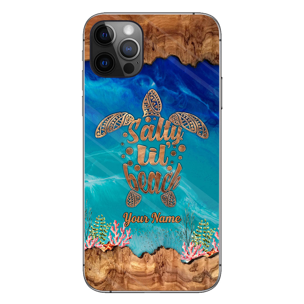 Salty Lil' Beach - Coque de téléphone personnalisée en forme de tortue