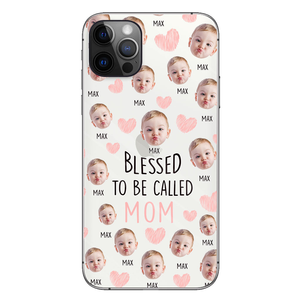 Heureuse d'être maman - Coque de téléphone transparente personnalisée pour maman