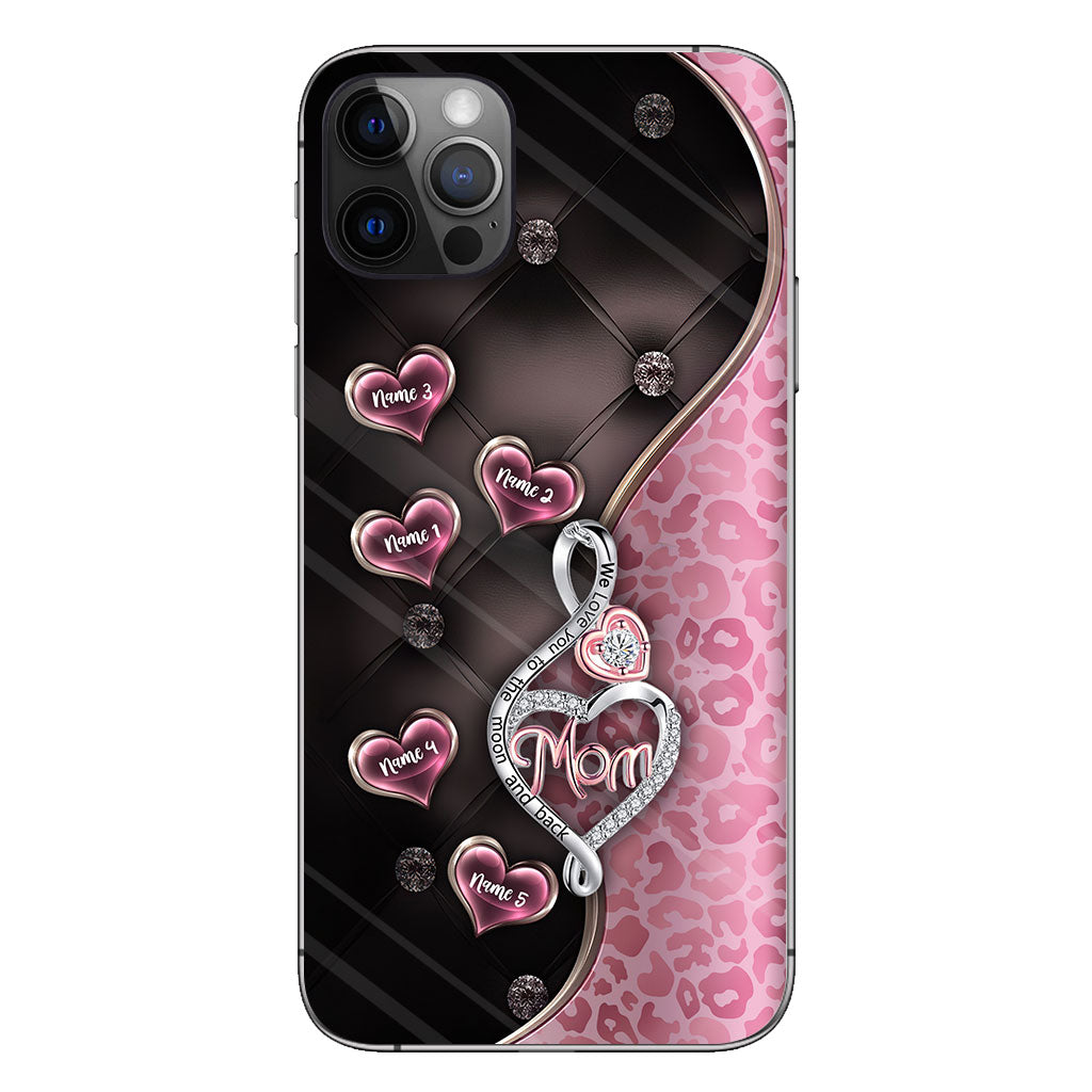 Coque de téléphone personnalisée « To the Moon And Back » en or rose pour la fête des mères