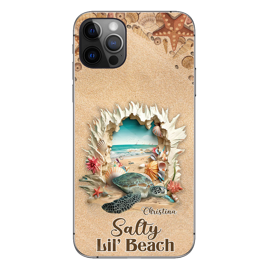 Coque de téléphone personnalisée tortue à motif 3D Salty Lil' Beach