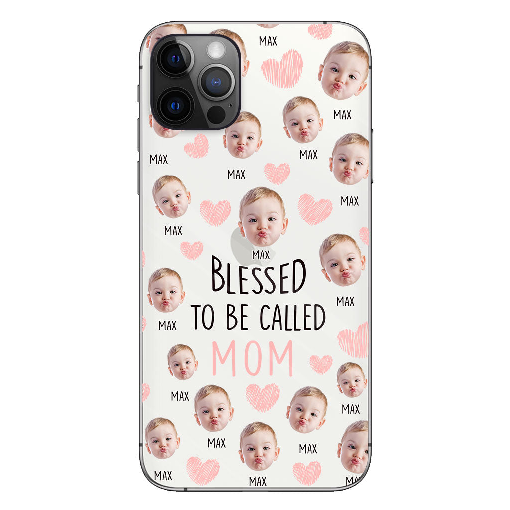 Heureuse d'être maman - Coque de téléphone transparente personnalisée pour maman