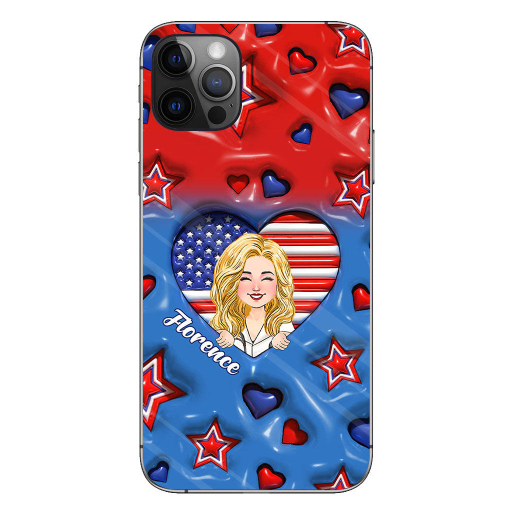 Cadeaux personnalisés pour infirmières - Coque de téléphone personnalisée « Infirmière américaine fière »