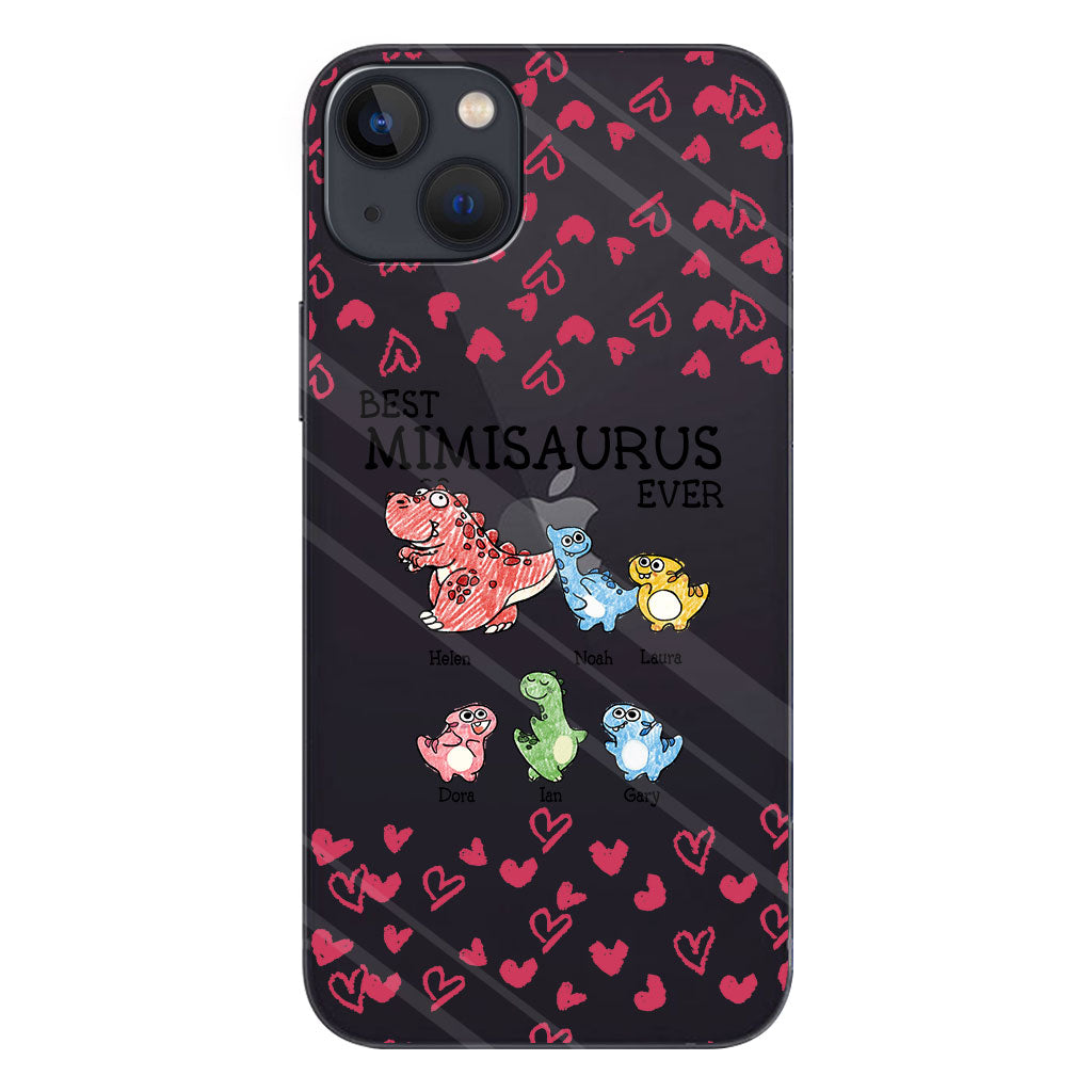 Best Mimisaurus Ever - Gift for grandma, grandpa, dad, mom, aunt, uncle - Personalized Clear Phone Case