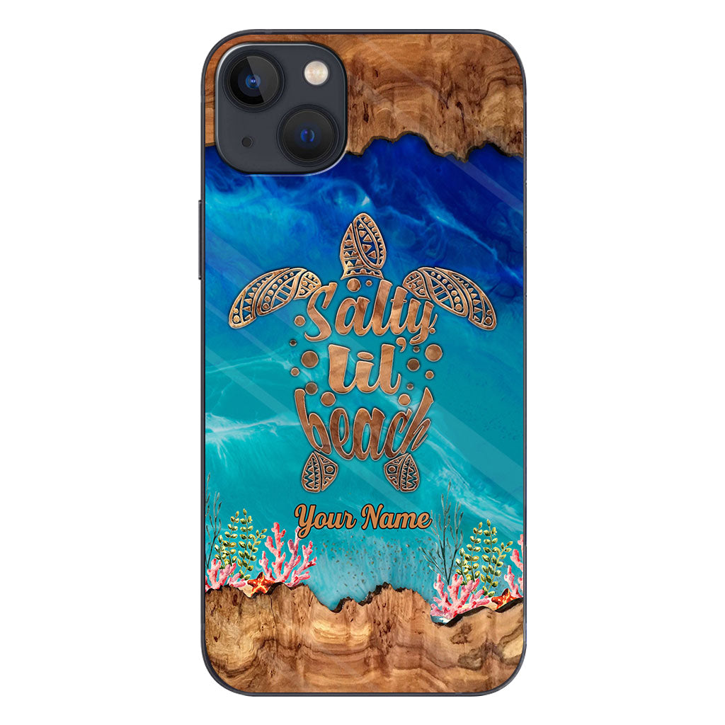 Salty Lil' Beach - Coque de téléphone personnalisée en forme de tortue