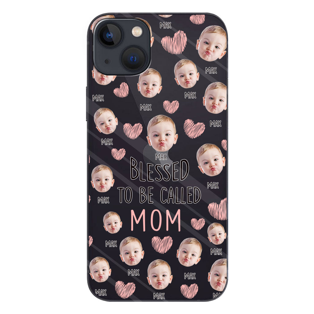 Heureuse d'être maman - Coque de téléphone transparente personnalisée pour maman