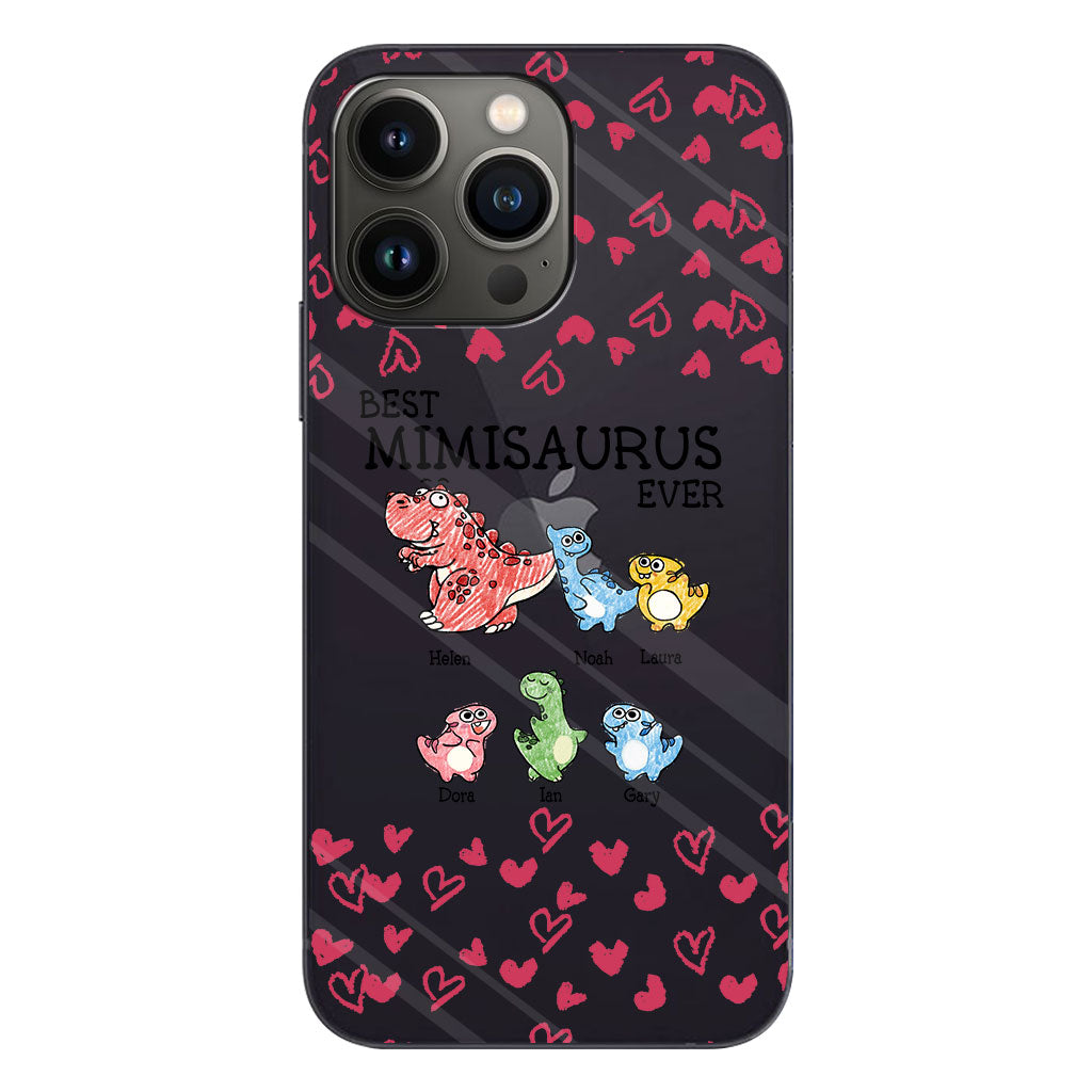 Best Mimisaurus Ever - Gift for grandma, grandpa, dad, mom, aunt, uncle - Personalized Clear Phone Case