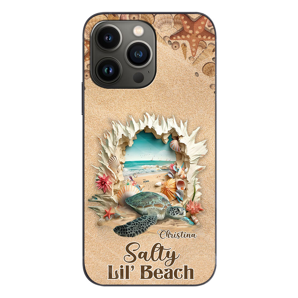 Coque de téléphone personnalisée tortue à motif 3D Salty Lil' Beach