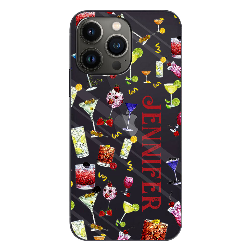 Ambiance estivale - Coque de téléphone transparente personnalisée « Cocktail »