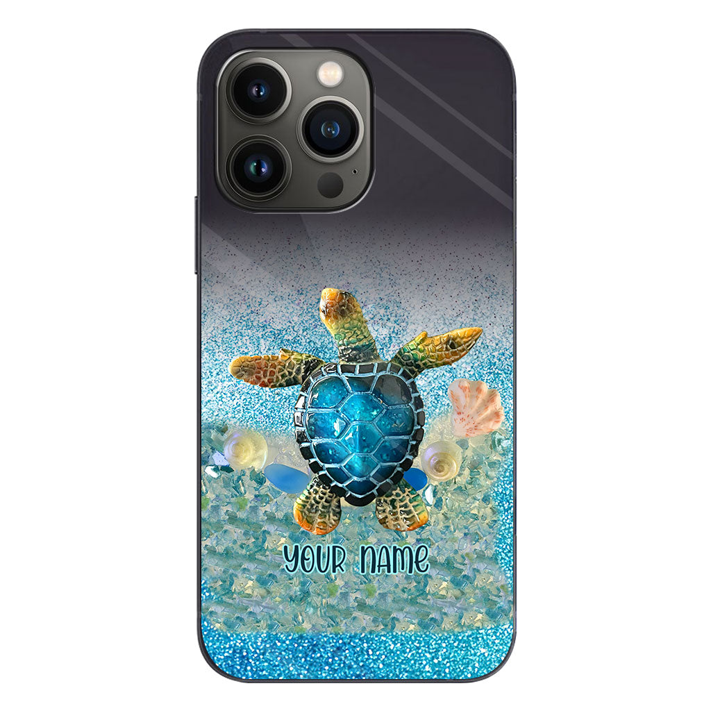 Under The Sea - Personalized Turtle Clear Phone Case