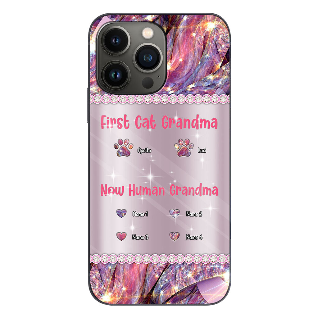 Coque de téléphone personnalisée « Mamie Chat Humaine » pour la fête des mères