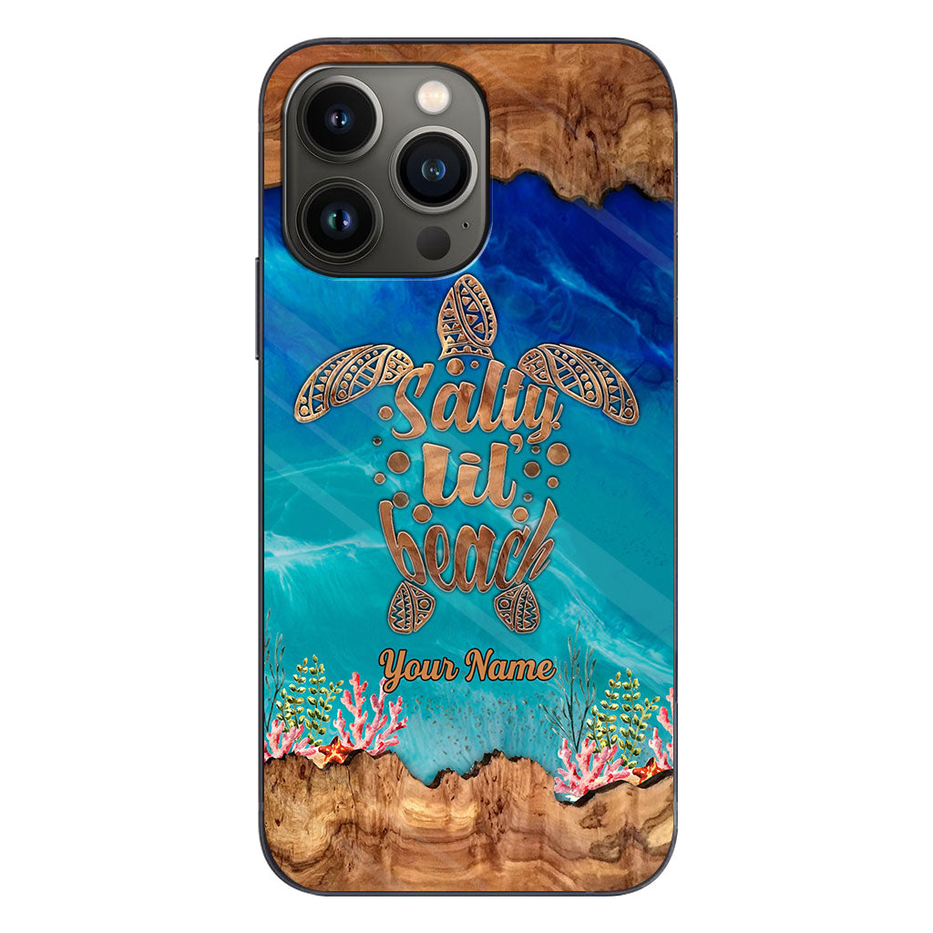 Salty Lil' Beach - Coque de téléphone personnalisée en forme de tortue