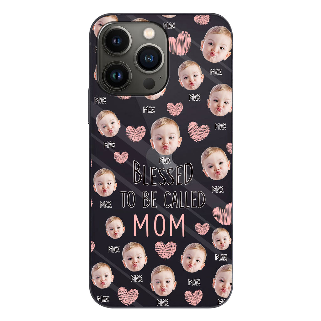 Heureuse d'être maman - Coque de téléphone transparente personnalisée pour maman